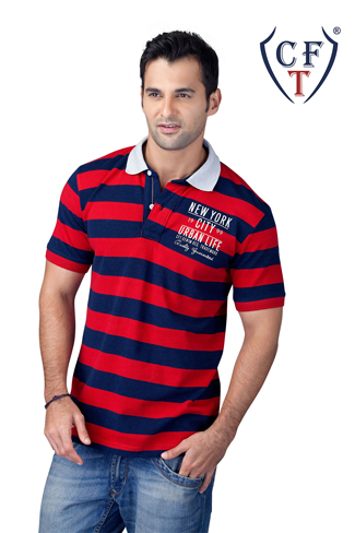 The Red/Navy Striped Polo